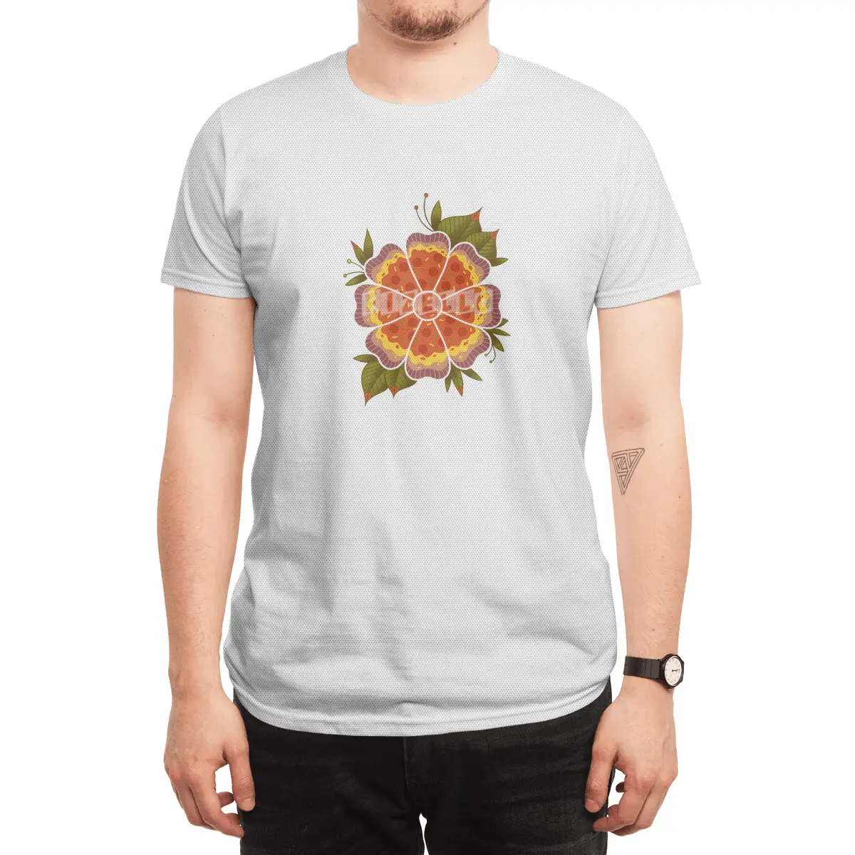 Pizza Flower Spor T-Shirt