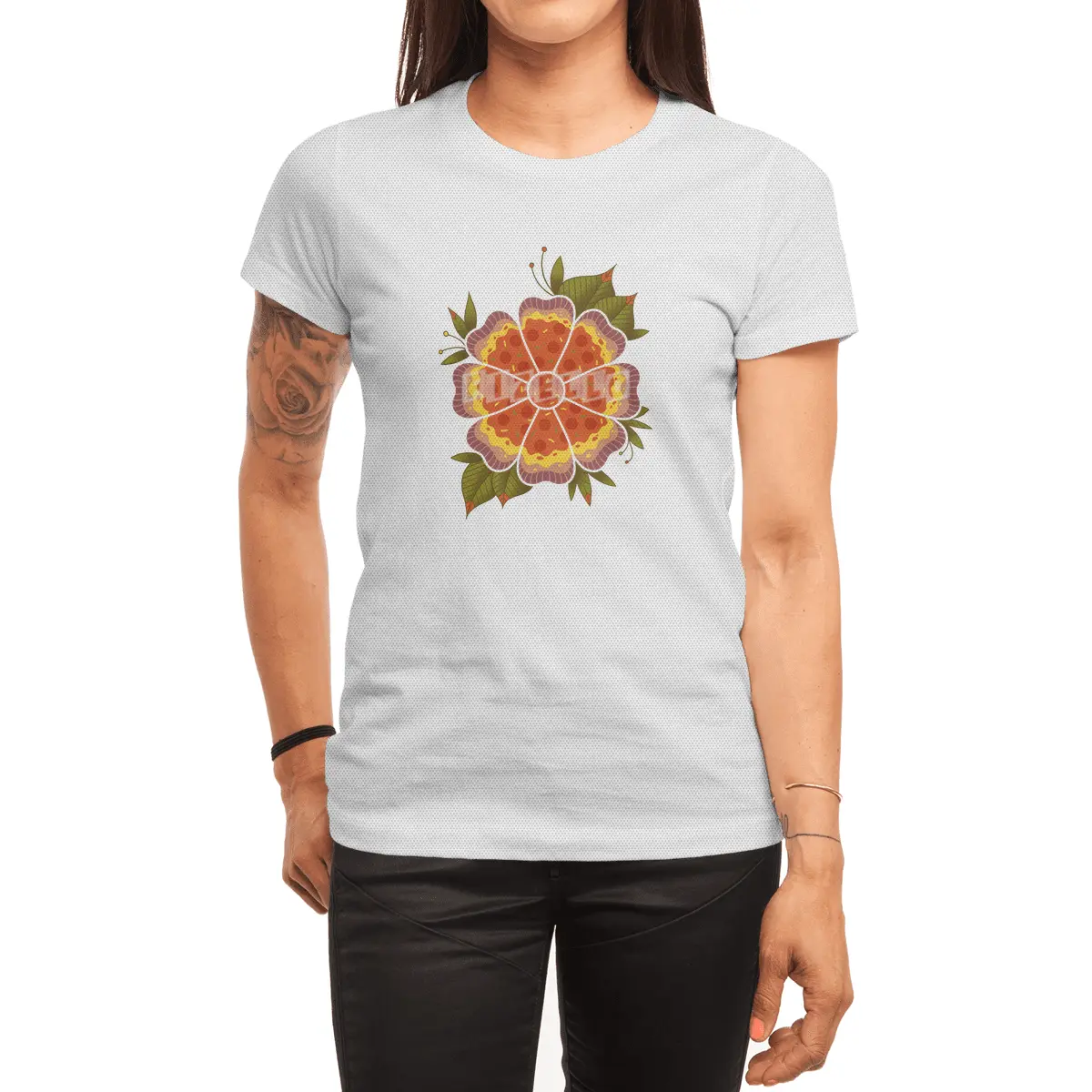 Pizza Flower Spor T-Shirt