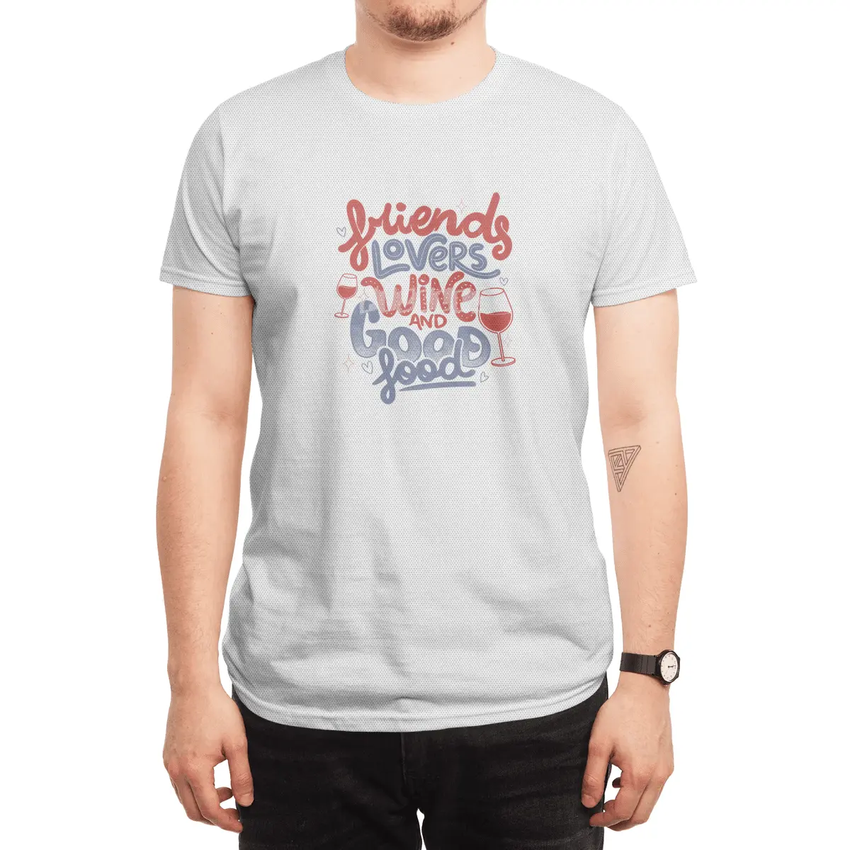 Friends Lovers Wine and Good Food by Tobe Fonseca Spor T-Shirt