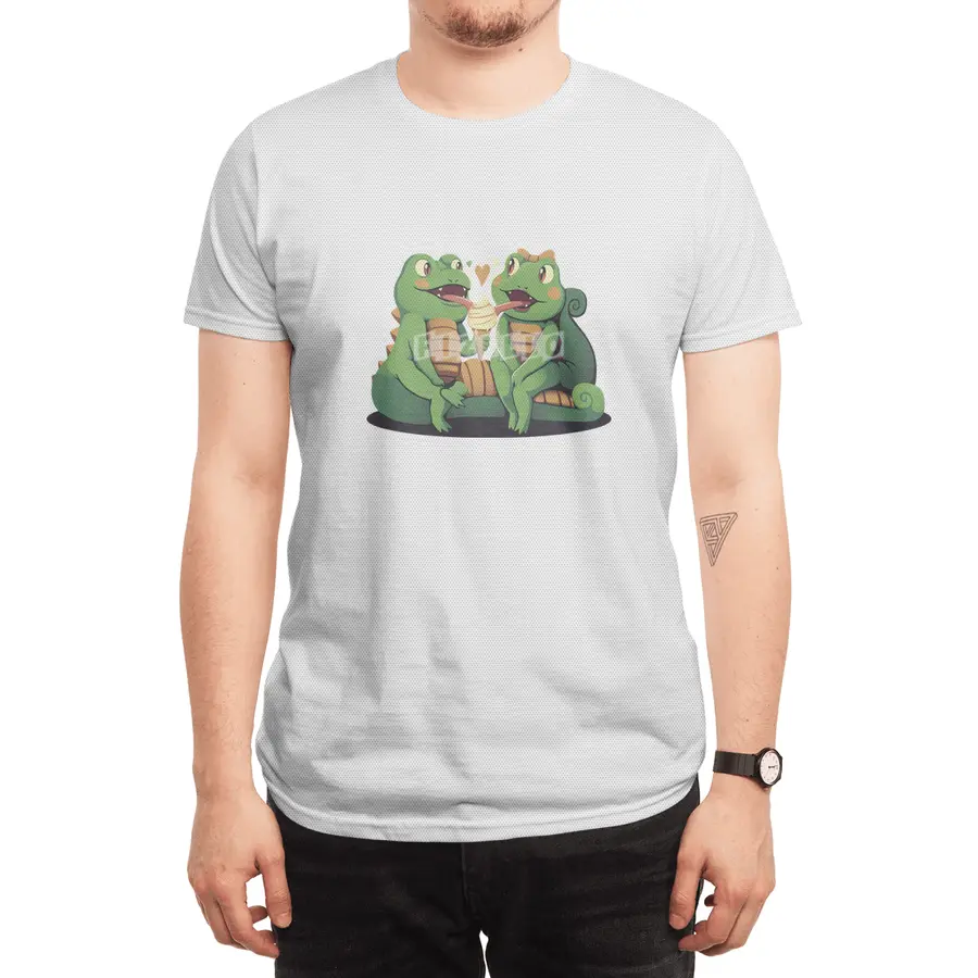 Gecko Love Ice Cream Spor T-Shirt