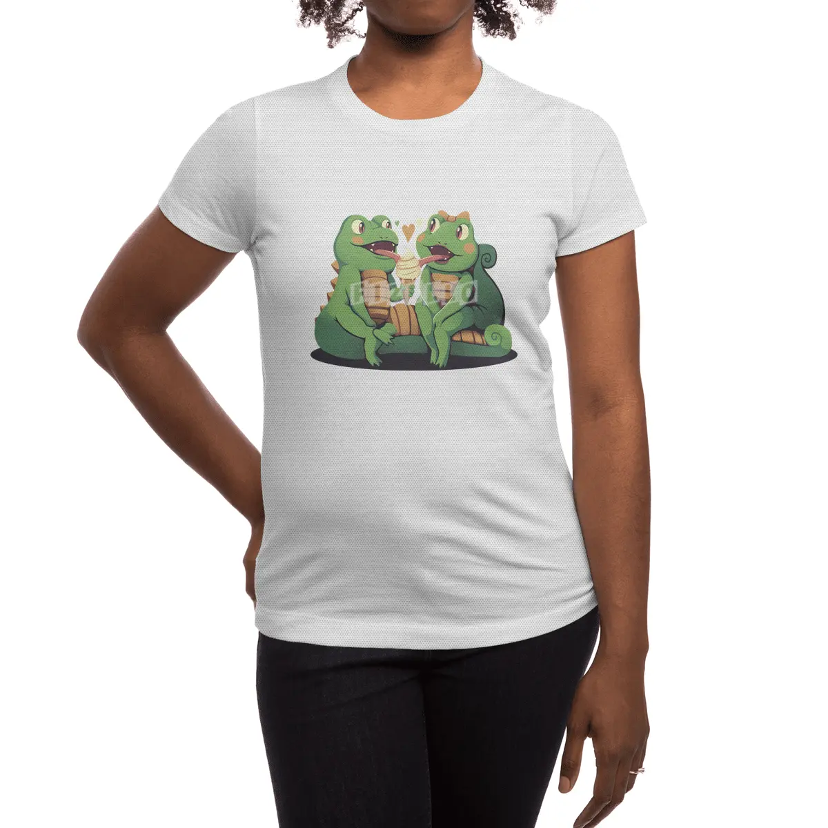 Gecko Love Ice Cream Spor T-Shirt