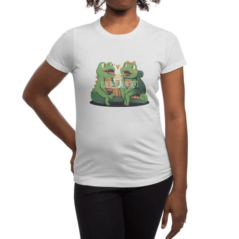 Gecko Love Ice Cream Spor T-Shirt