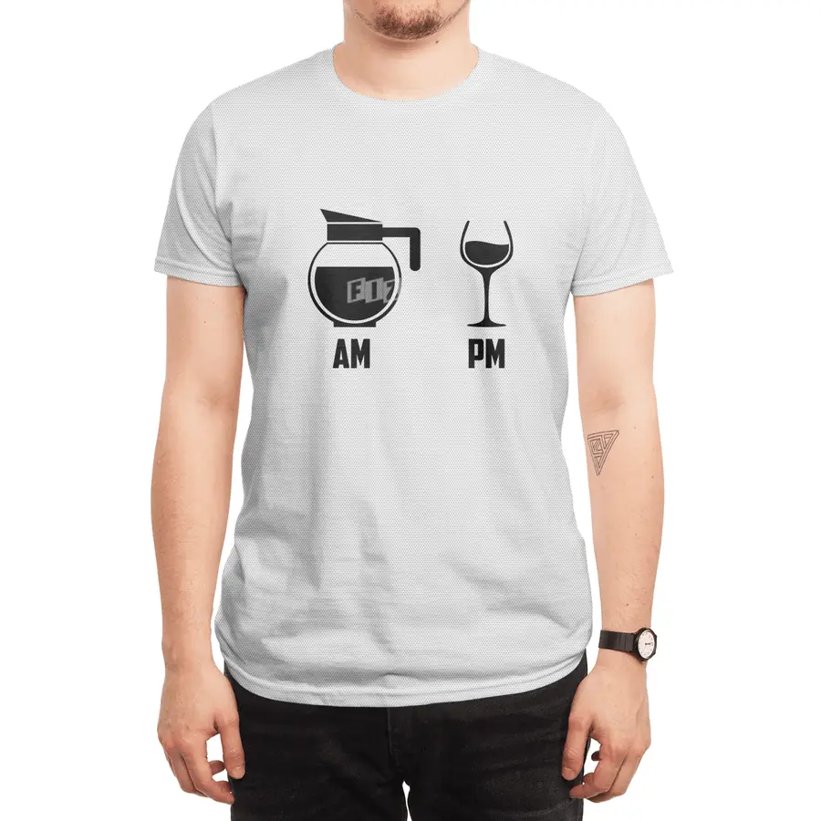 AM vs. PM (Coffee & Wine) Spor T-Shirt