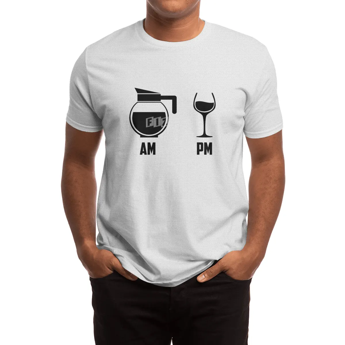AM vs. PM (Coffee & Wine) Spor T-Shirt