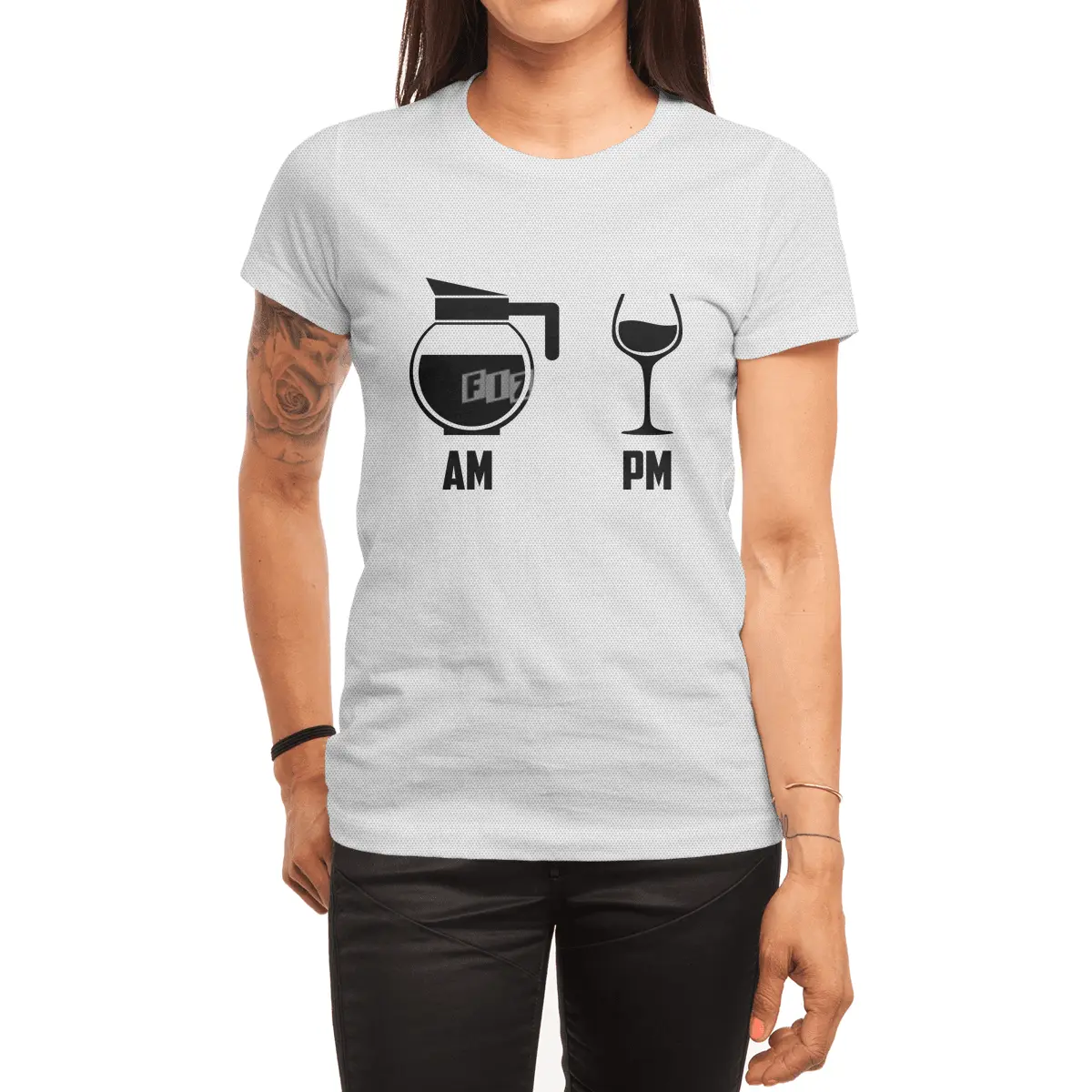 AM vs. PM (Coffee & Wine) Spor T-Shirt
