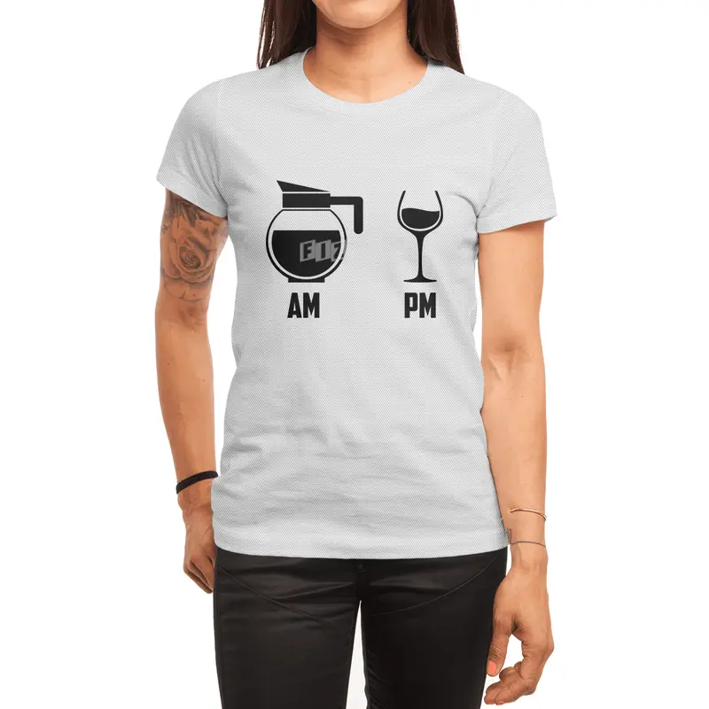 AM vs. PM (Coffee & Wine) Spor T-Shirt