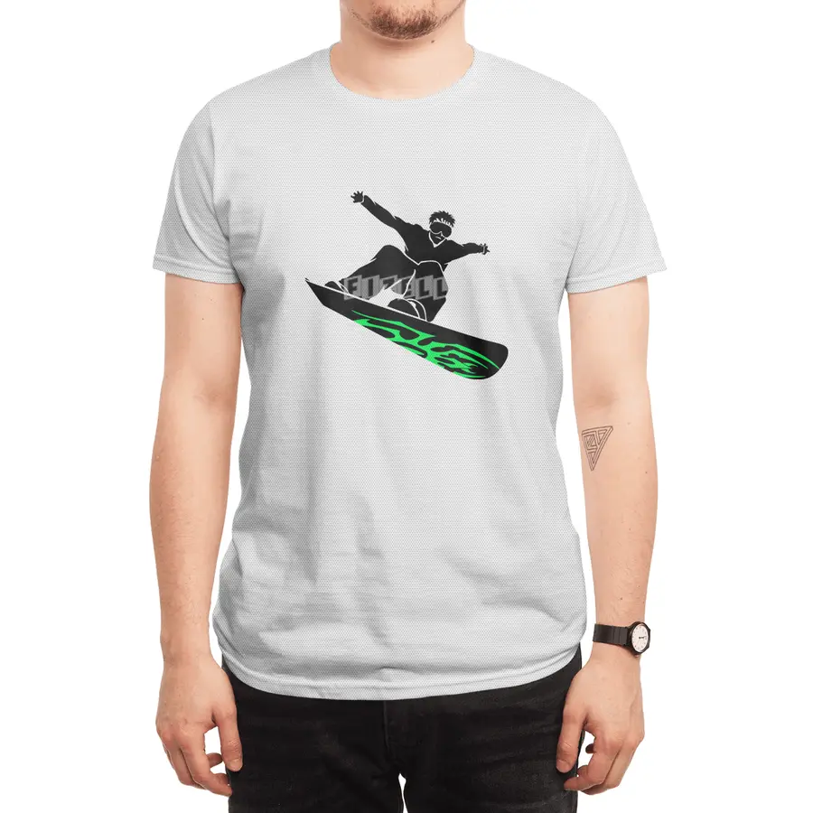 Cool Snowboarder Silhouette Spor T-Shirt