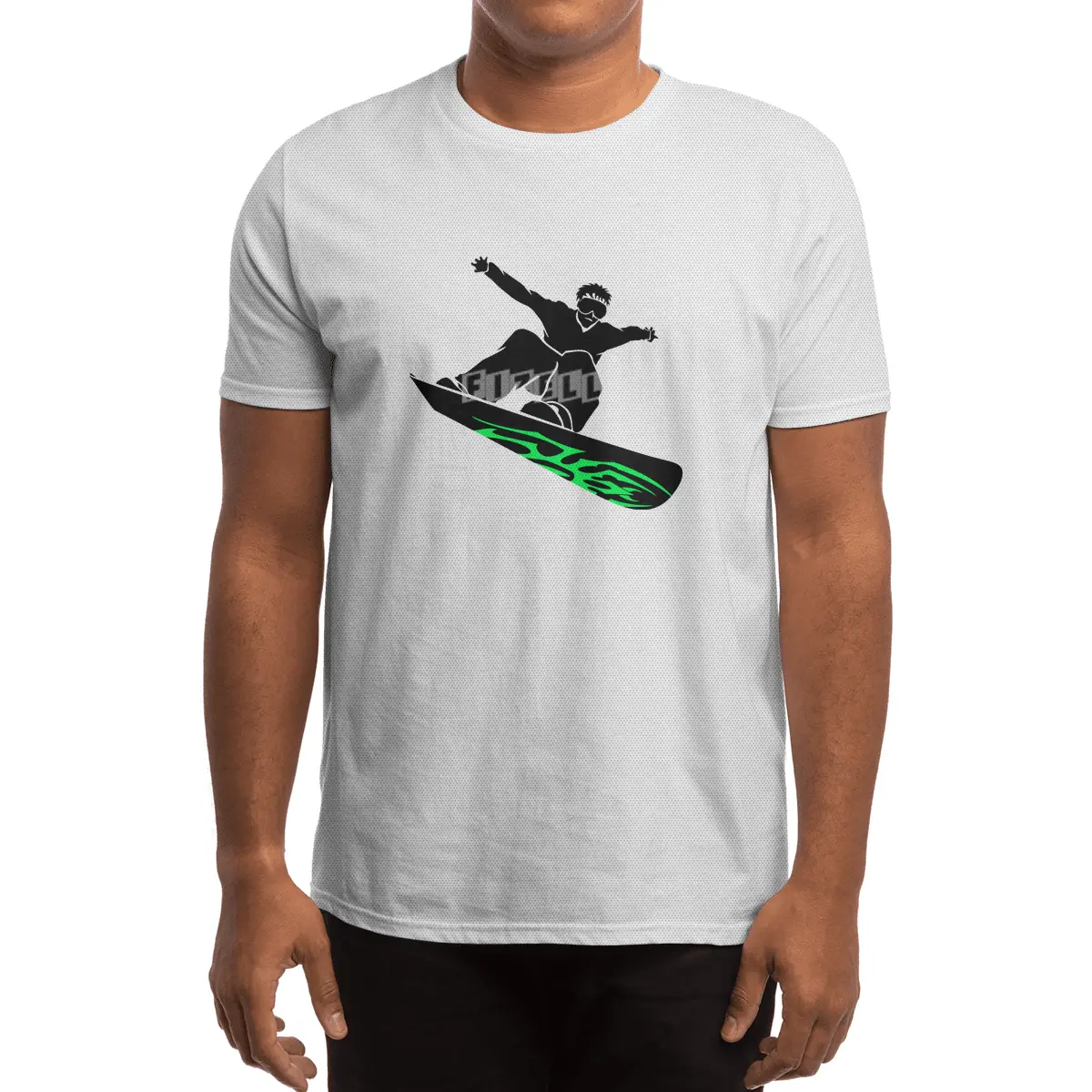 Cool Snowboarder Silhouette Spor T-Shirt