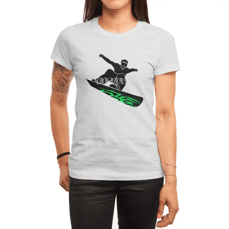 Cool Snowboarder Silhouette Spor T-Shirt
