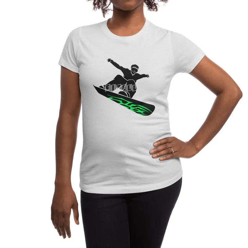 Cool Snowboarder Silhouette Spor T-Shirt