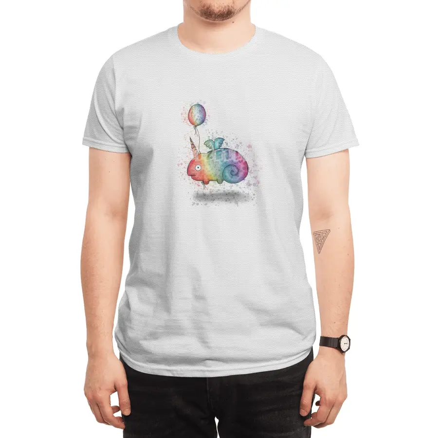 Rainbow Chameleon Narwhal Bat Spor T-Shirt