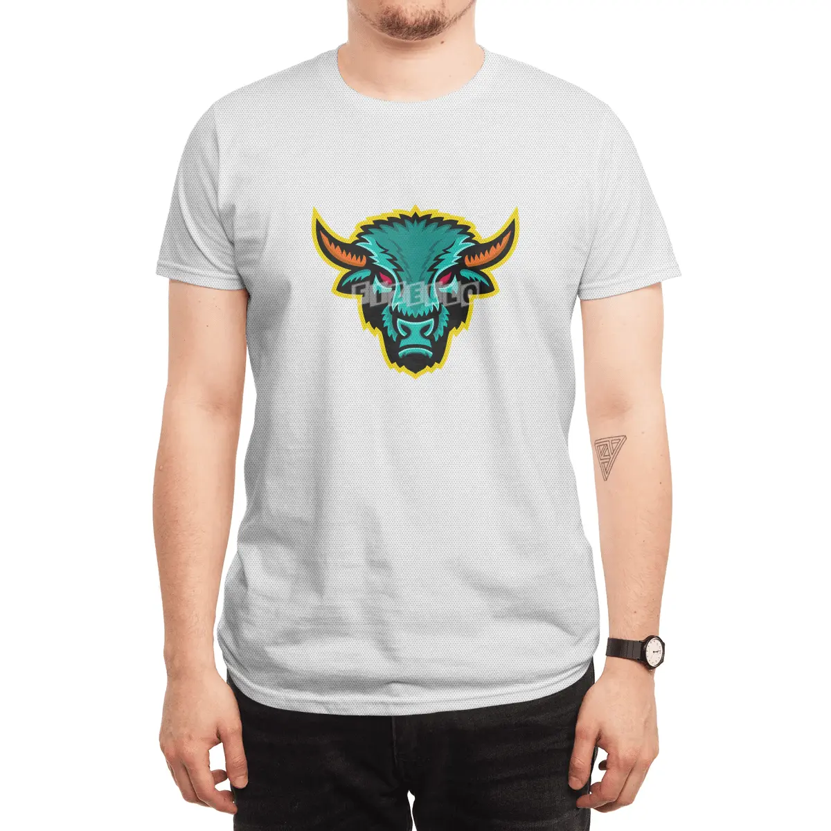 American Bison Head Sports Mascot Spor T-Shirt