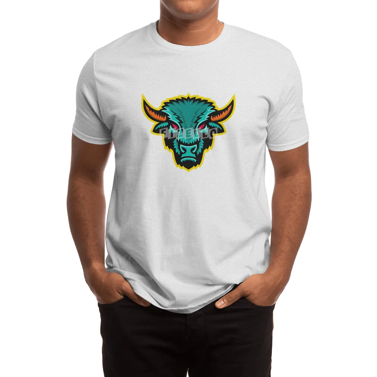 American Bison Head Sports Mascot Spor T-Shirt