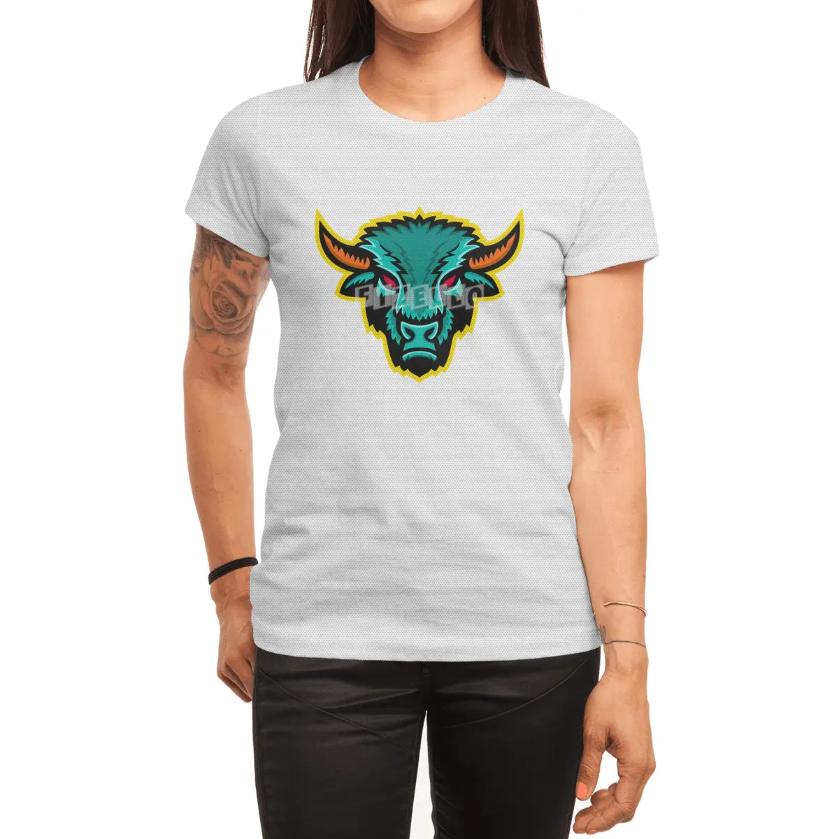 American Bison Head Sports Mascot Spor T-Shirt