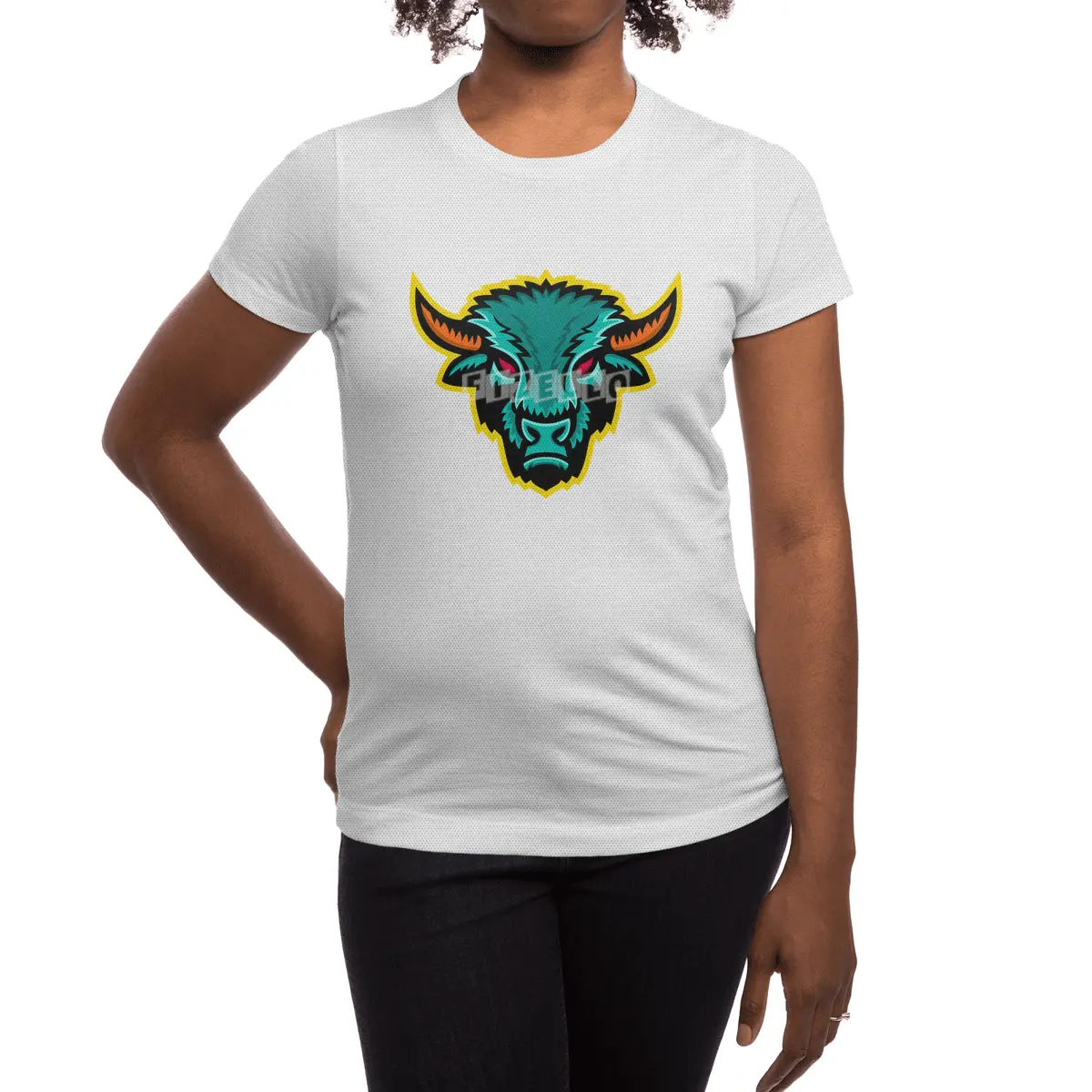 American Bison Head Sports Mascot Spor T-Shirt
