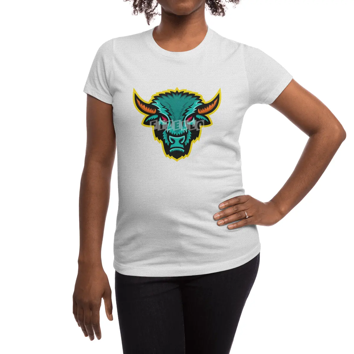 American Bison Head Sports Mascot Spor T-Shirt