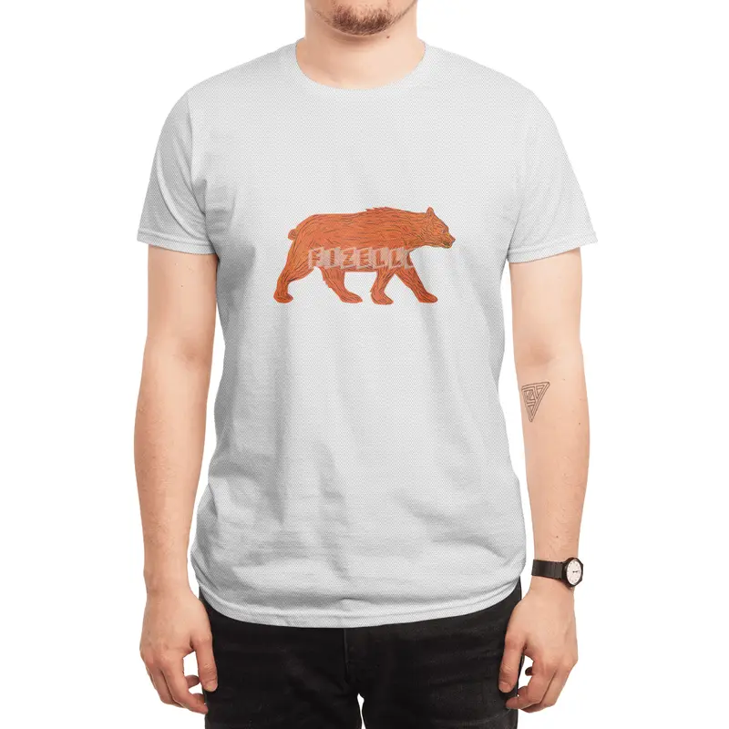 American Black Bear Walking Side Retro Spor T-Shirt