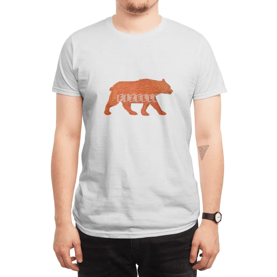 American Black Bear Walking Side Retro Spor T-Shirt