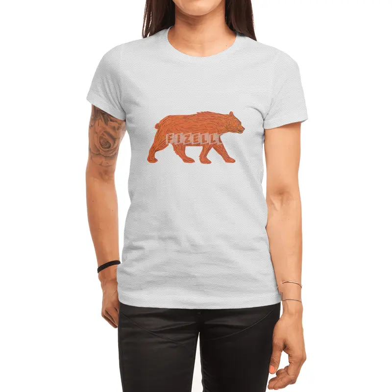 American Black Bear Walking Side Retro Spor T-Shirt