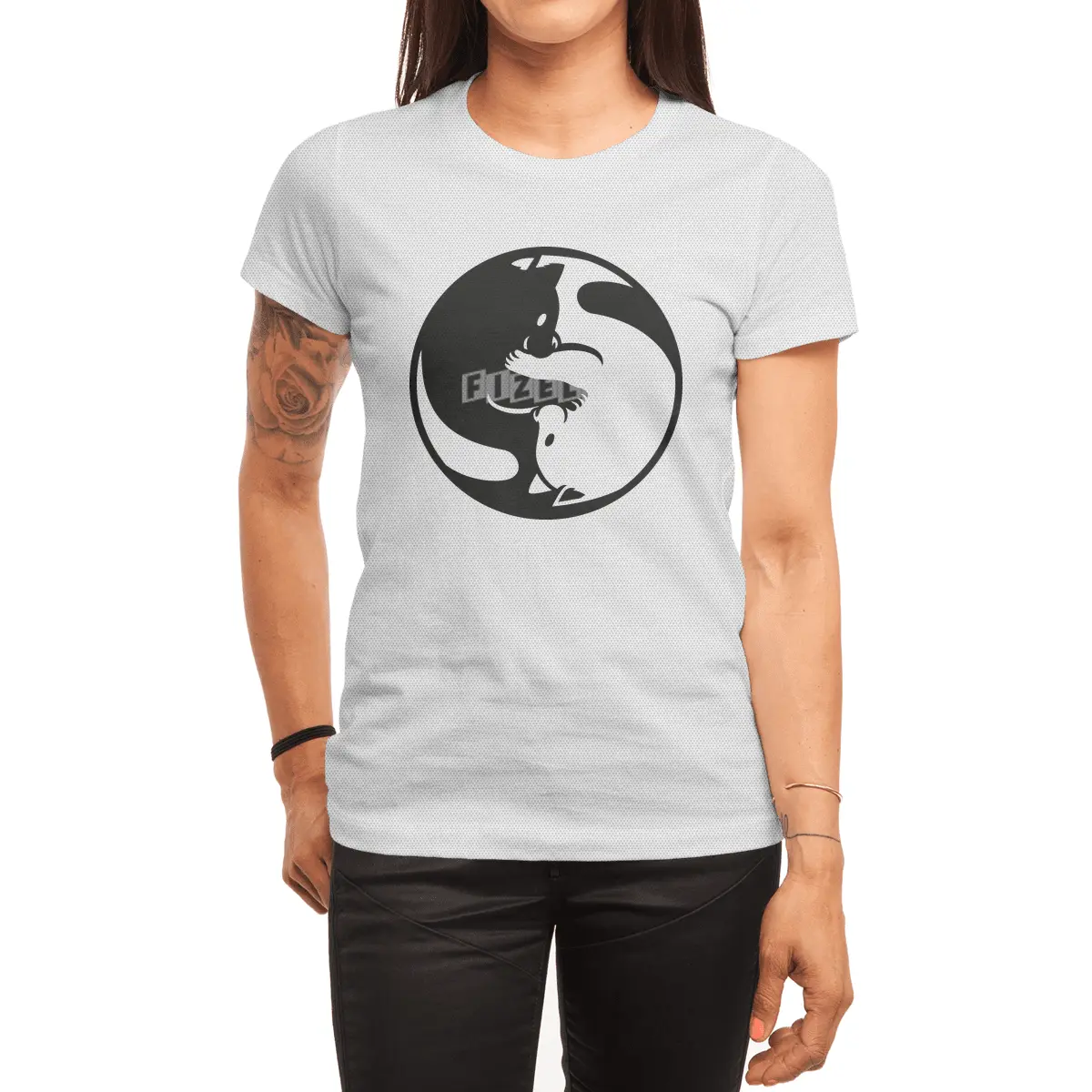 Yin Yang Cat Tao Spor T-Shirt
