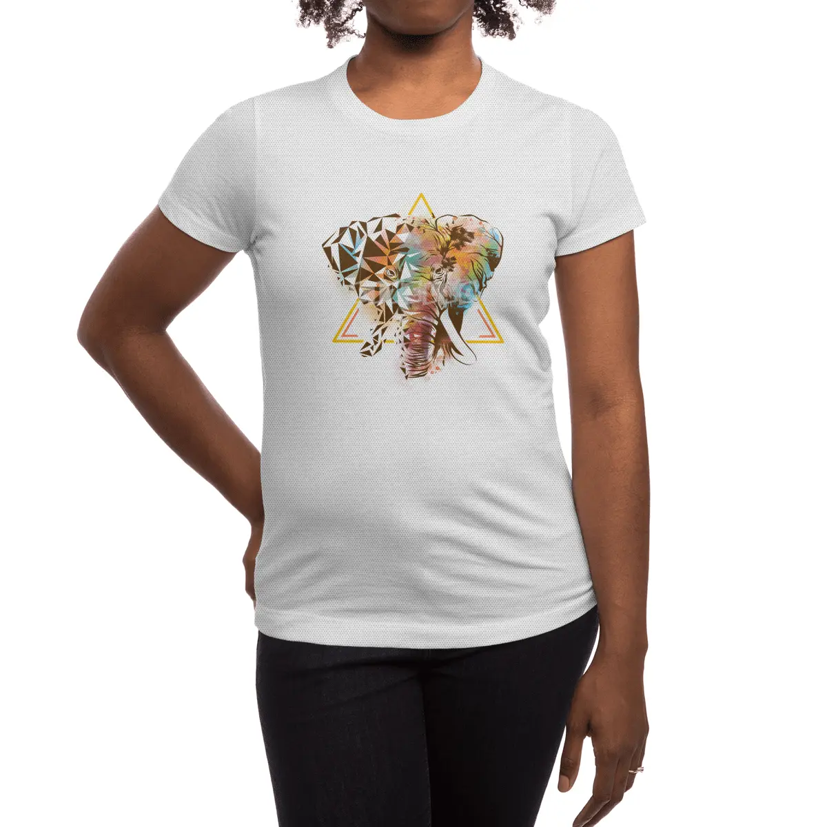 Geometric Elephant Spor T-Shirt