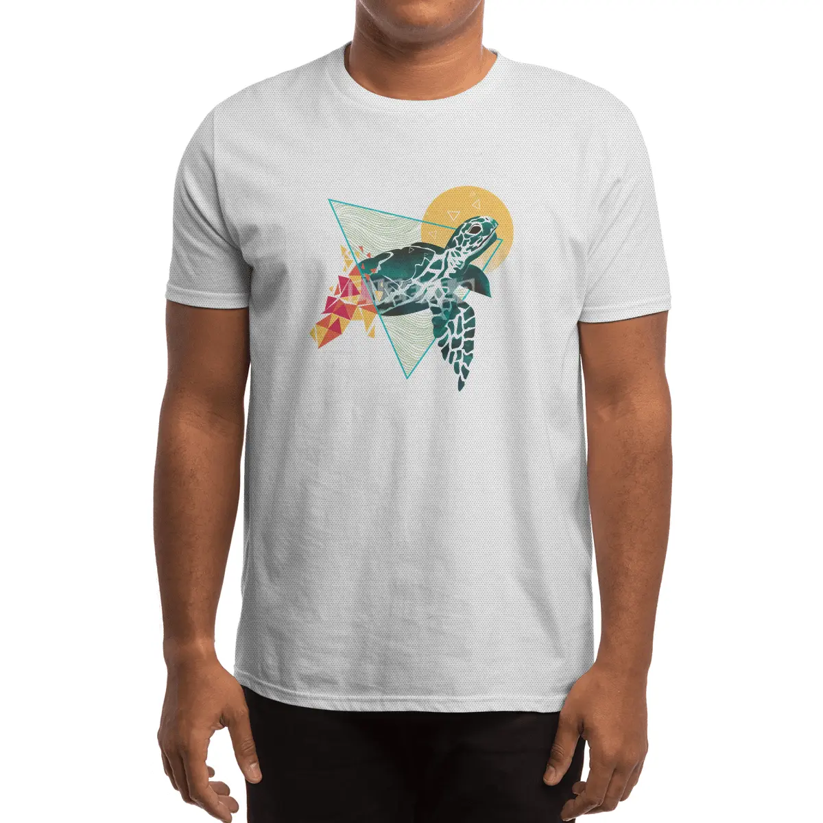 Geometric Turtle Spor T-Shirt