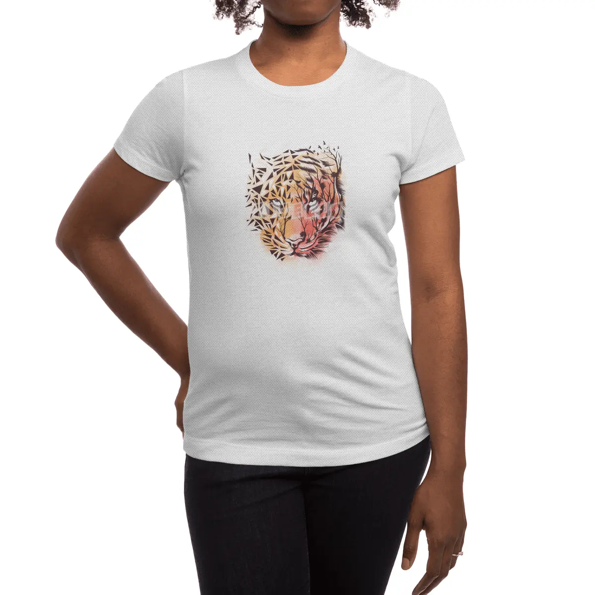Geometrical Tiger Spor T-Shirt