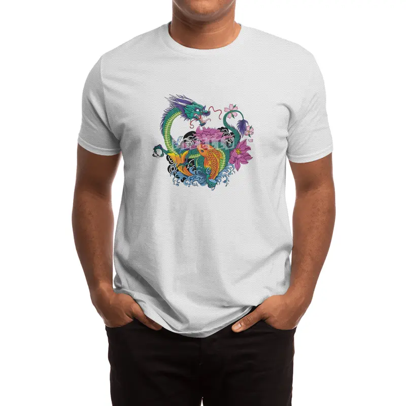 Water Dragon and Koi Spor T-Shirt