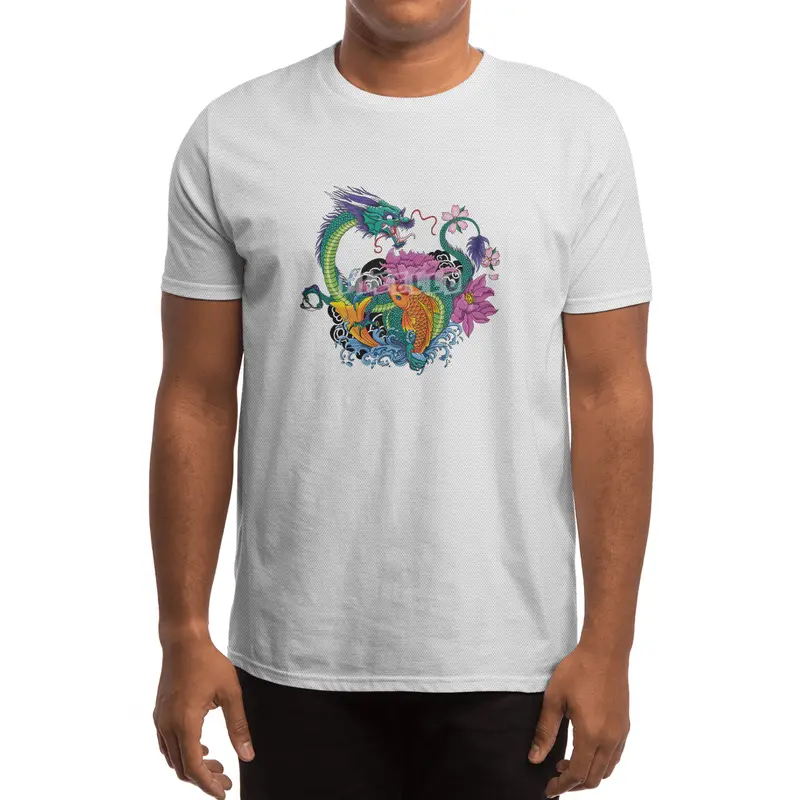Water Dragon and Koi Spor T-Shirt