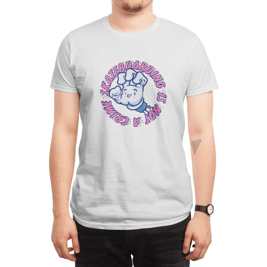 Skateboarding Is Not A Crime – Grining Hand Spor T-Shirt