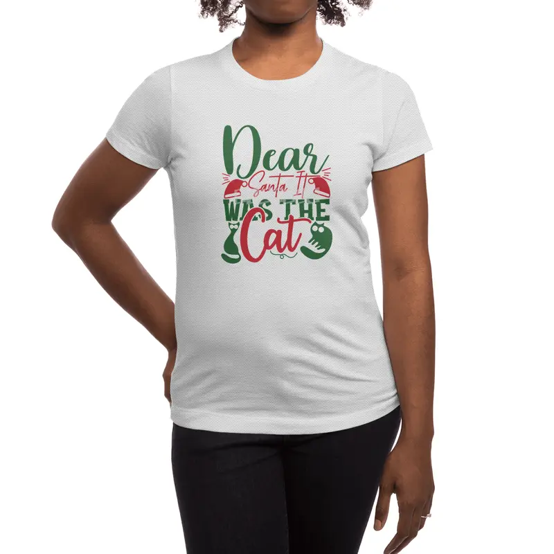 Beautiful Dear Santa It Was The Cat Spor T-Shirt