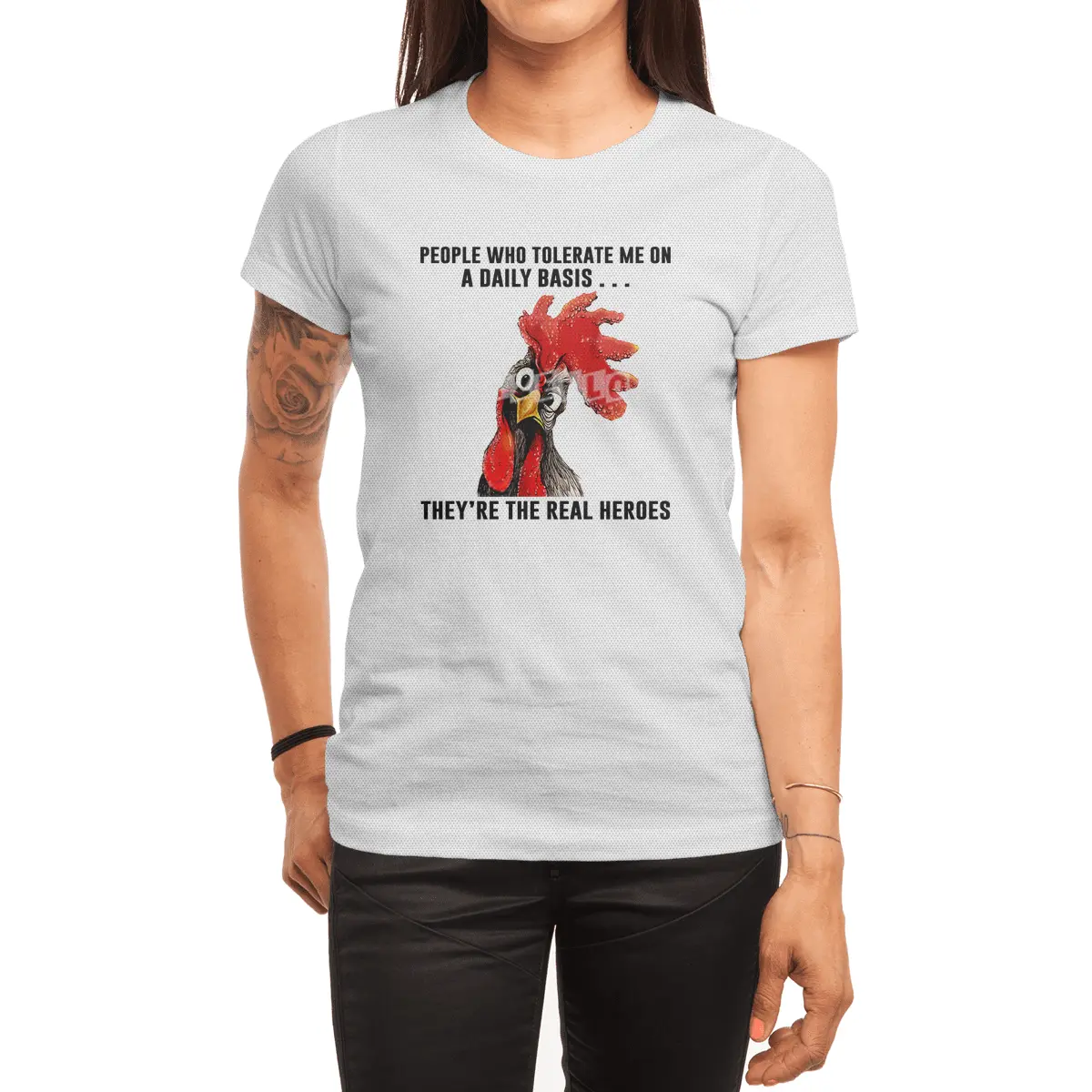 PEOPLE WHO TOLERATE ME ON A DAILY BASIS Chicken Spor T-Shirt