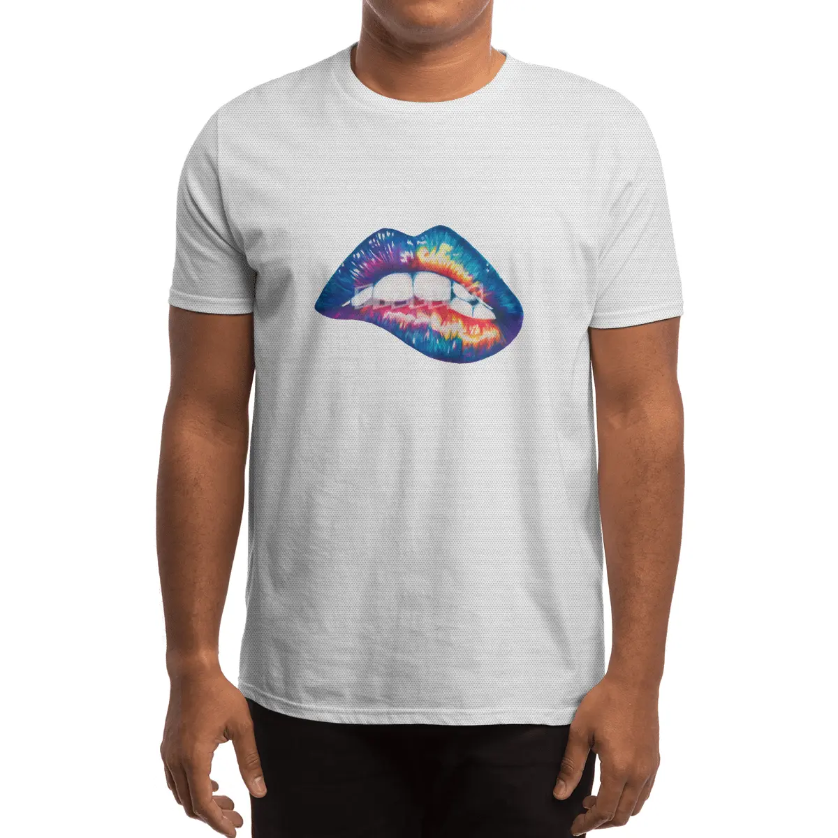 Rainbow Lip Bite Spor T-Shirt