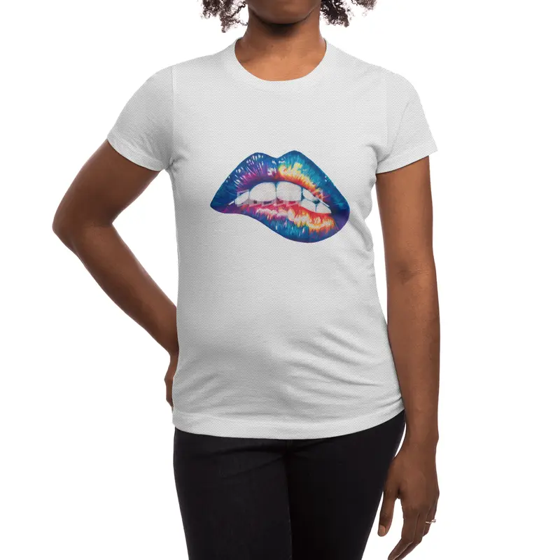 Rainbow Lip Bite Spor T-Shirt