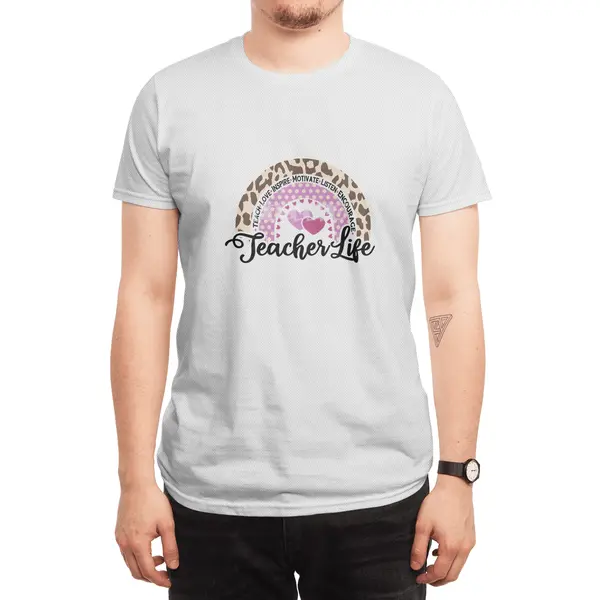Leopard Rainbow Teacher Life | Cute Teacher Spor T-Shirt