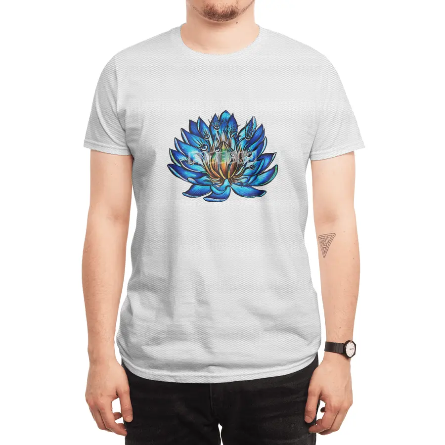 Blue Lily Flower Monster With Weird Eyes Spor T-Shirt