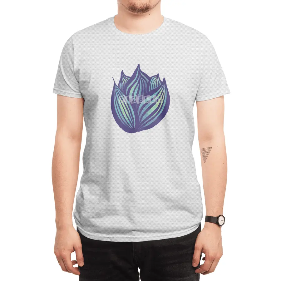 Abstract Flower Floral Decorative Art In Purple And Blue Spor T-Shirt