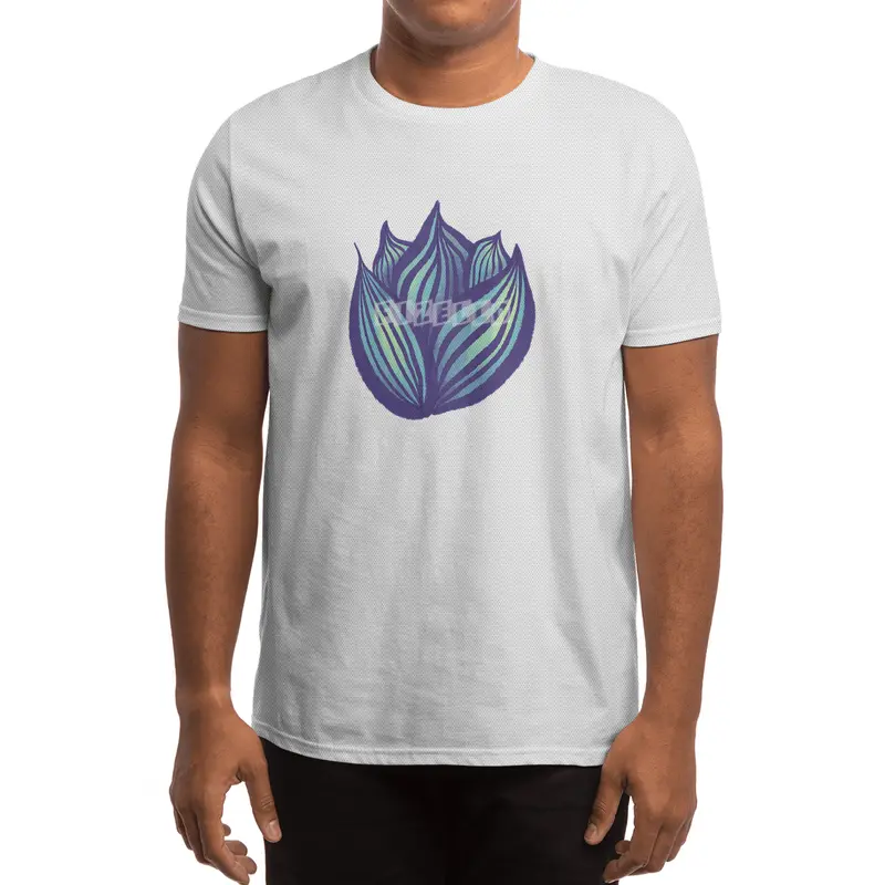 Abstract Flower Floral Decorative Art In Purple And Blue Spor T-Shirt