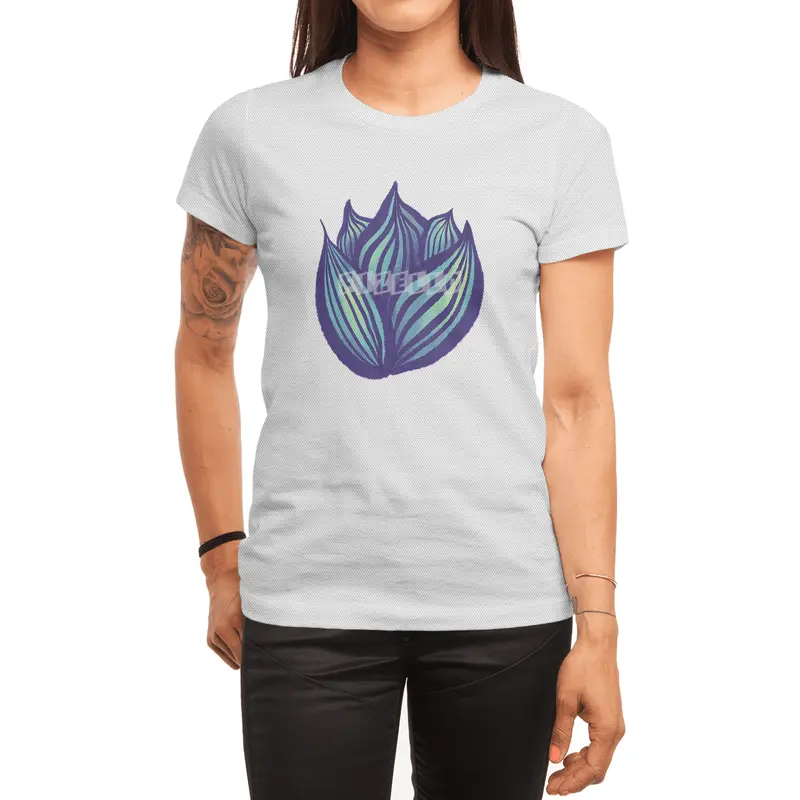Abstract Flower Floral Decorative Art In Purple And Blue Spor T-Shirt