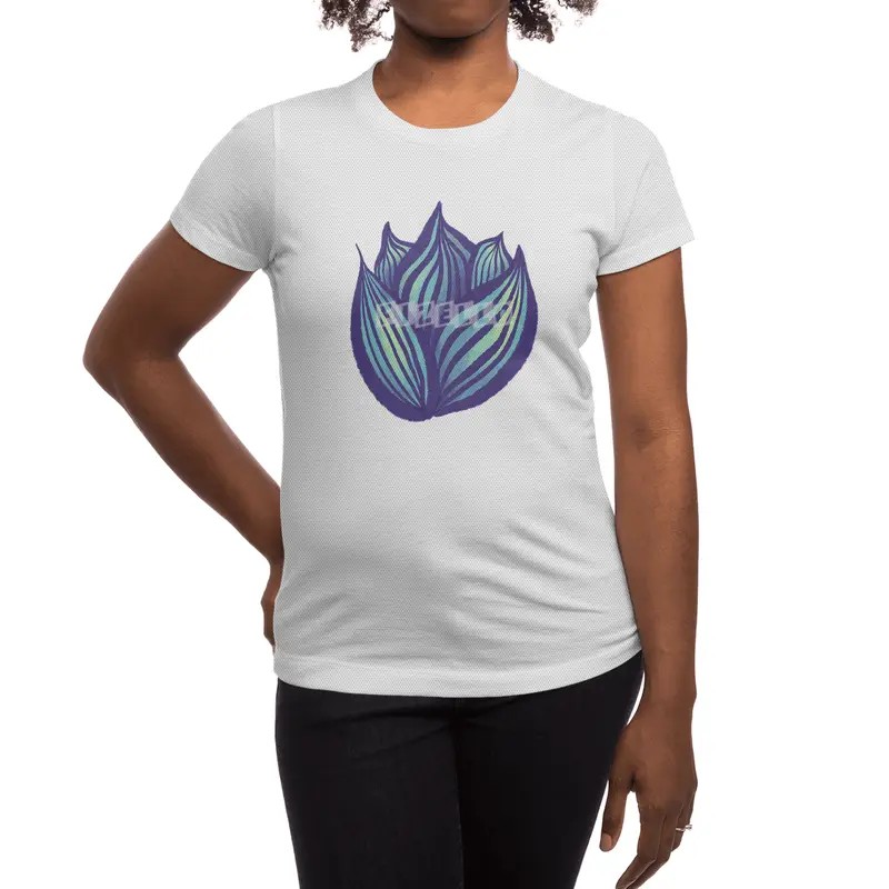 Abstract Flower Floral Decorative Art In Purple And Blue Spor T-Shirt