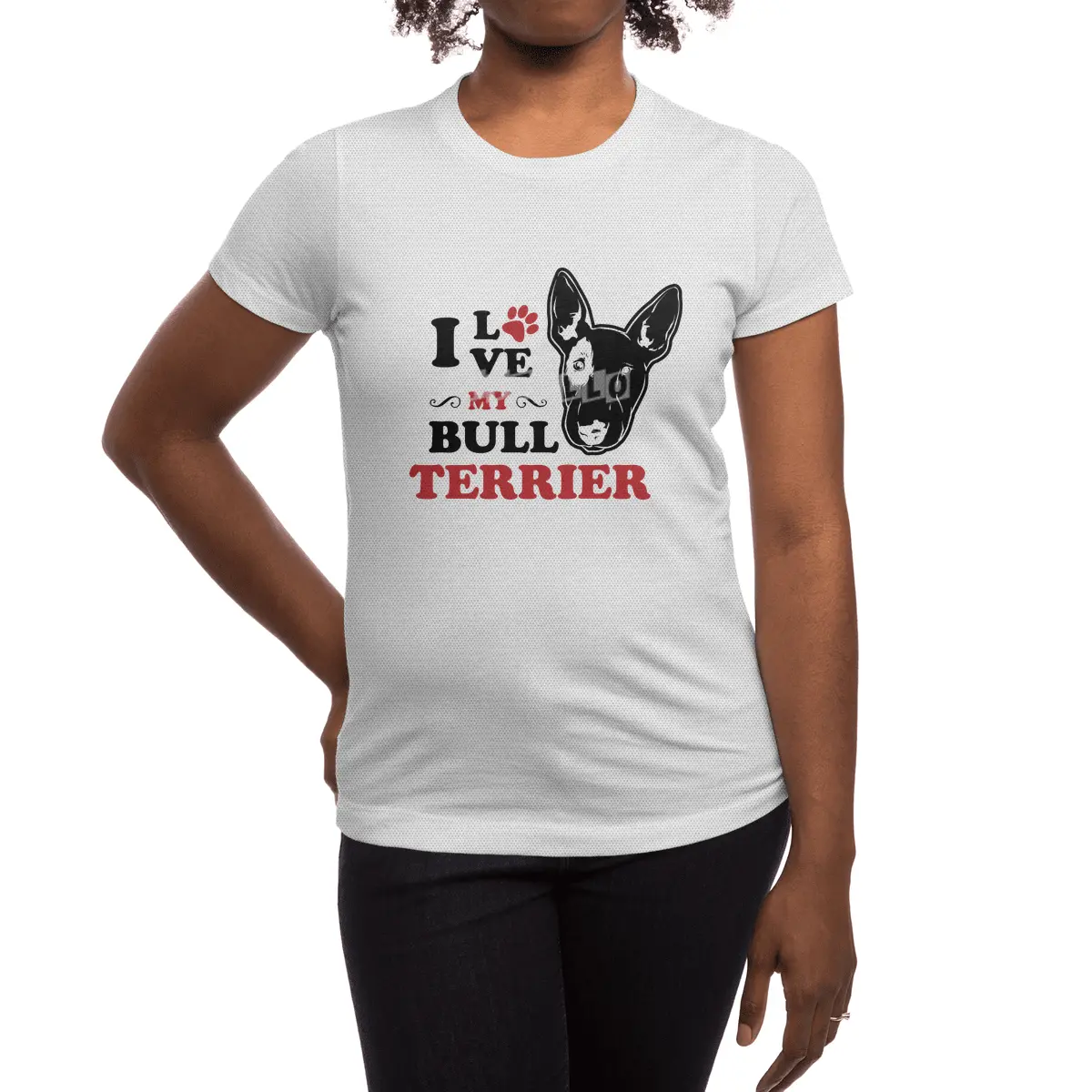I Love My Bullterrier Spor T-Shirt