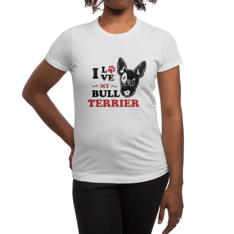 I Love My Bullterrier Spor T-Shirt