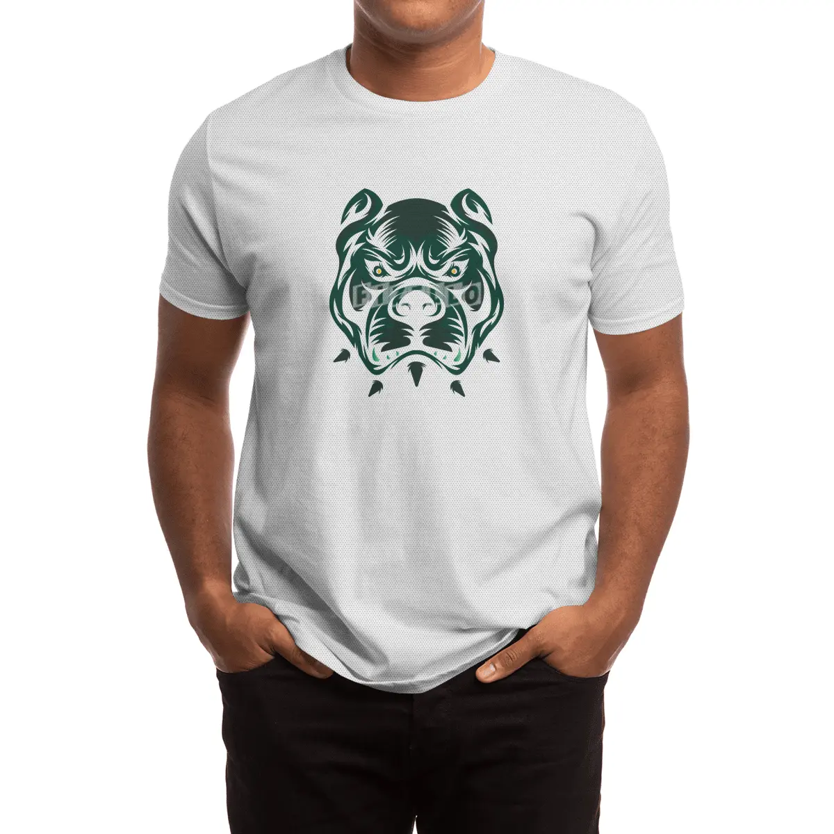 Abstract Bulldog Face Spor T-Shirt