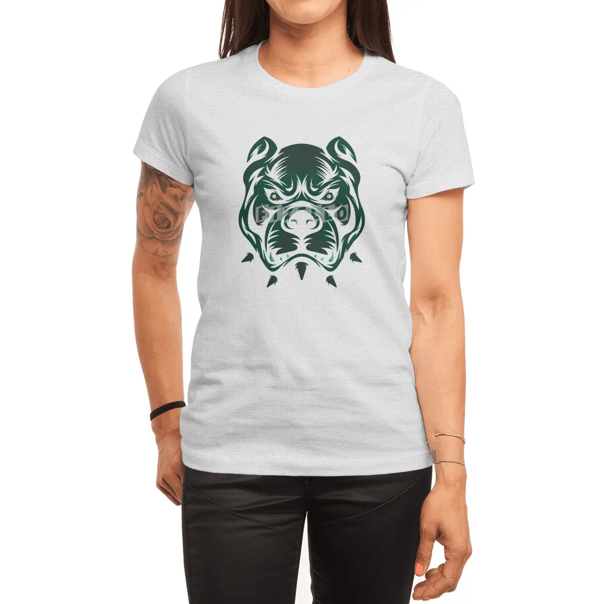Abstract Bulldog Face Spor T-Shirt