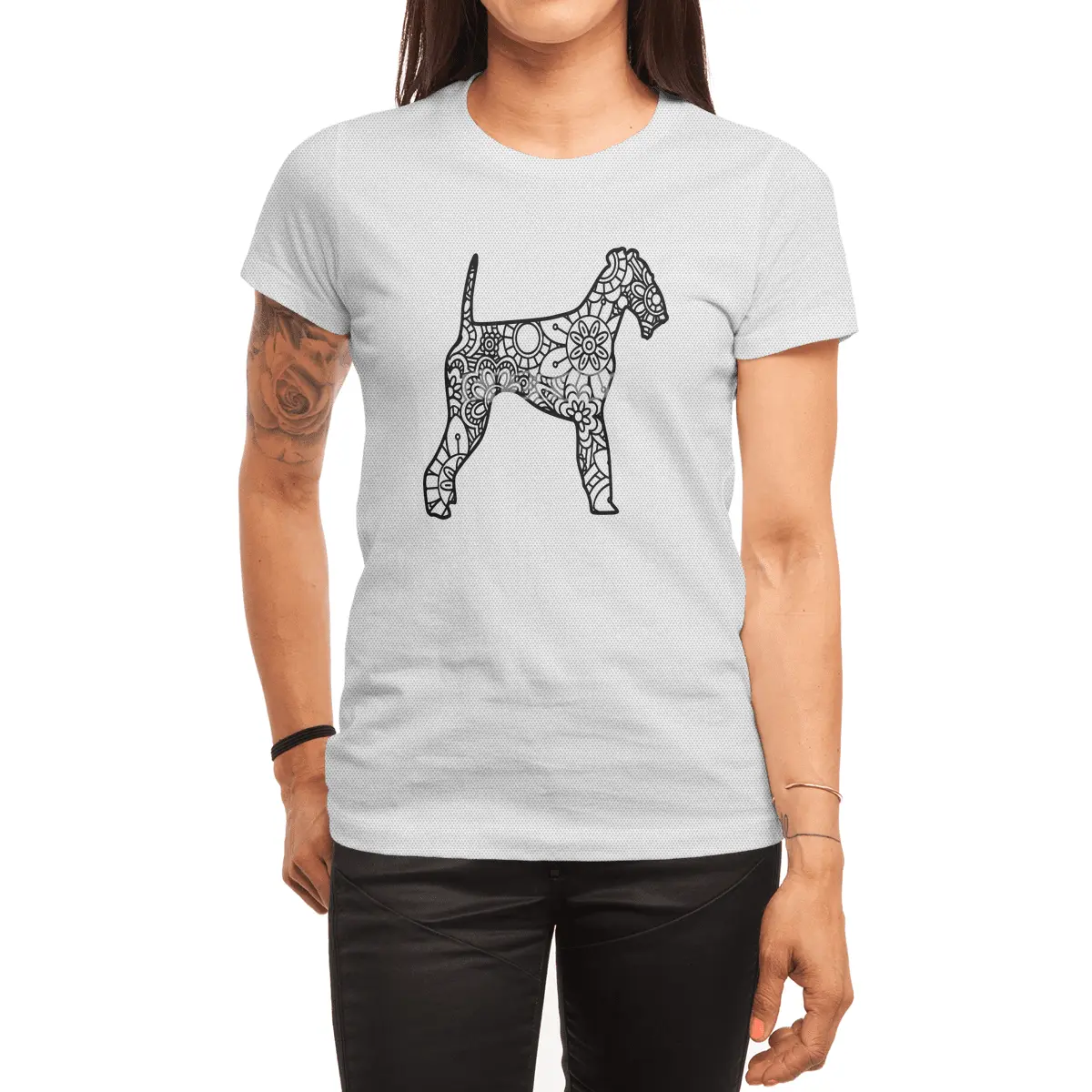Airedale Terrier Mandala Zentangle Spor T-Shirt