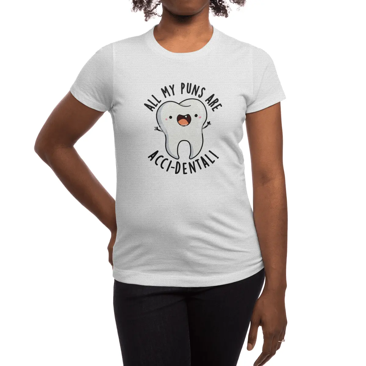 All My Puns Are Acci-dental Funny Tooth Pun Spor T-Shirt