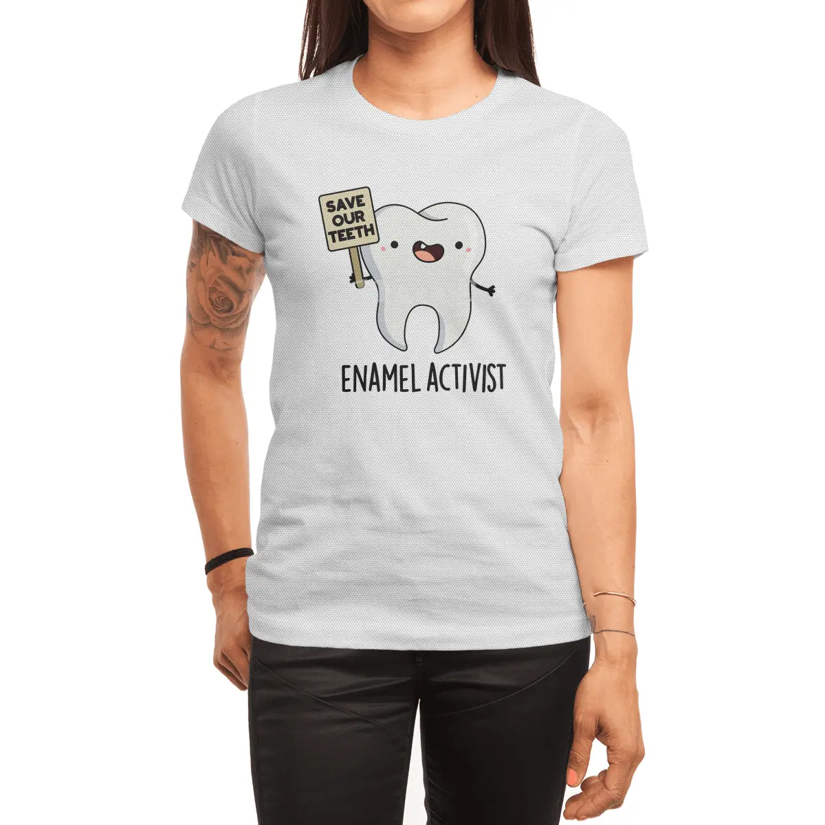 Enamel Activist Cute Dental Tooth Pun Spor T-Shirt
