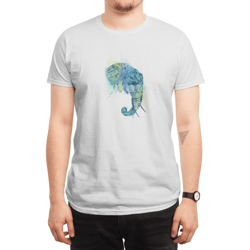 Colorful Elephant Portrait Spor T-Shirt