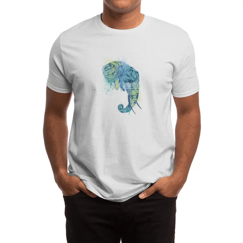 Colorful Elephant Portrait Spor T-Shirt
