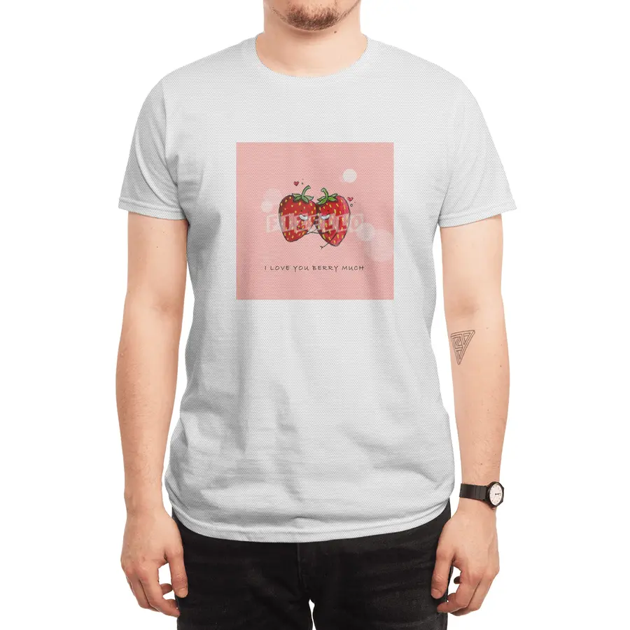 Cute Strawberry Couple with "I Love You Berry Much" Spor T-Shirt